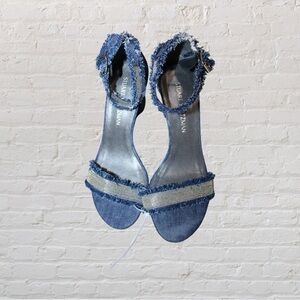 Stuart Weitzman Denim Chaingang Sandals